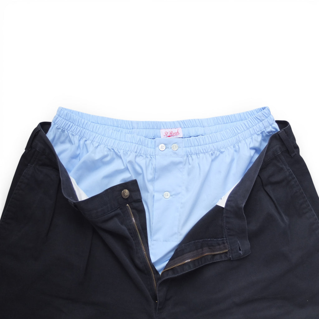 Caleçon Popeline Uni Bleu Céleste