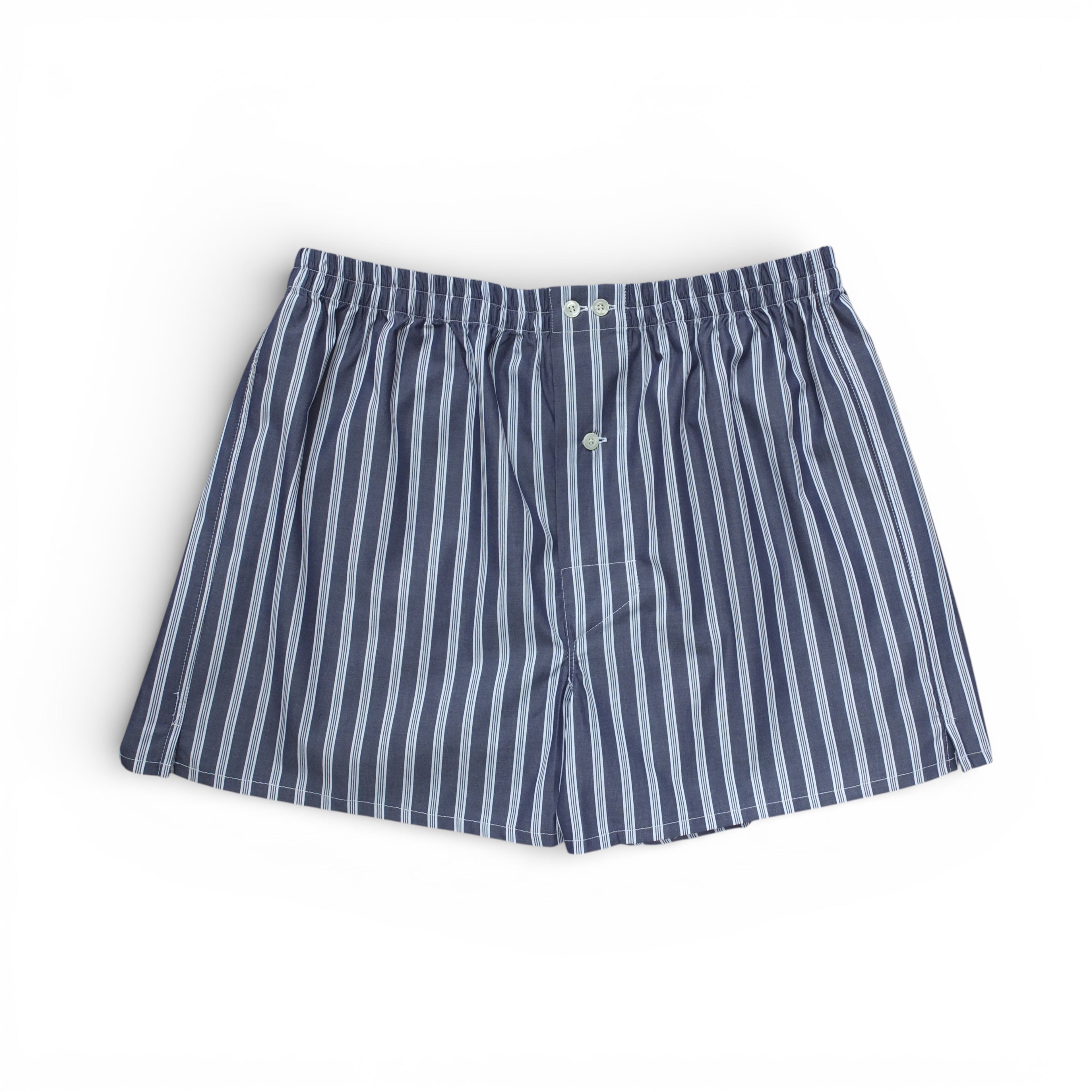 Caleçon Popeline Rayures Track Bleu Marine